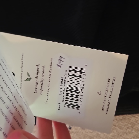 Spell Sunray black halter knit maxi dress NwT sz S - Picture 5 of 7